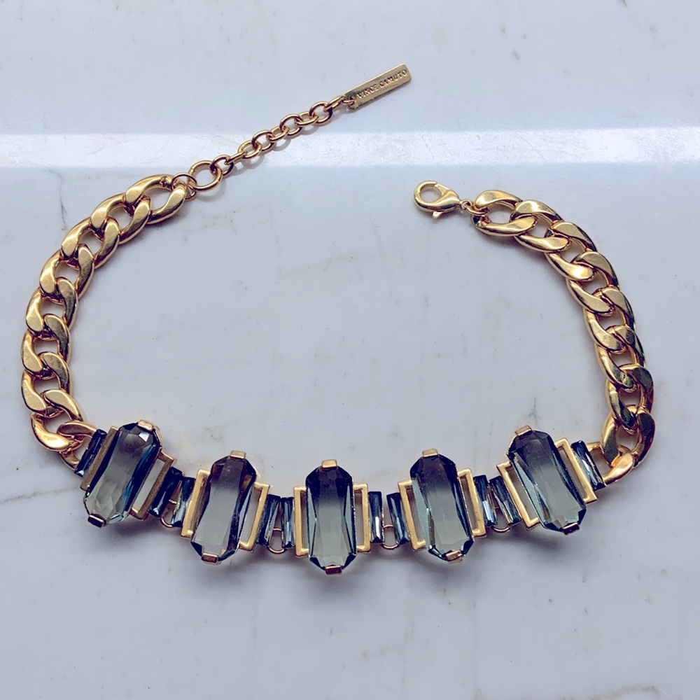 Vince Camuto light blue Swarovski crystal necklace. Also worn as a chocker.